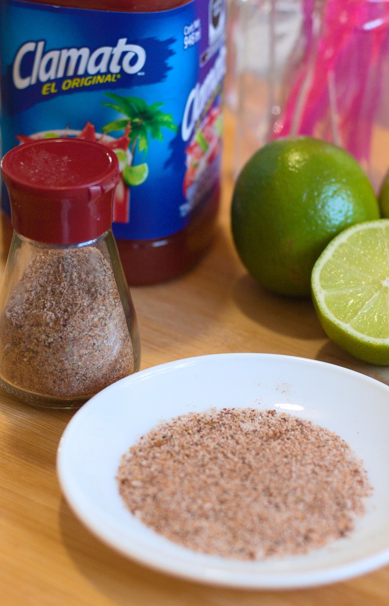 Ingredients for rimming a michelada glass.